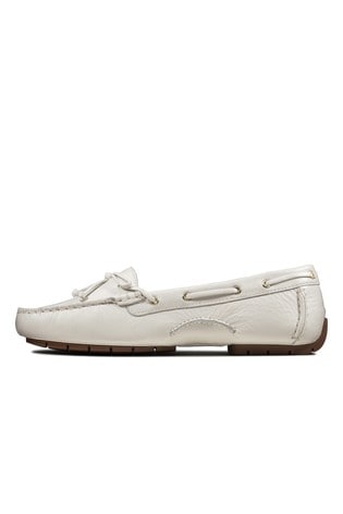 white leather boat shoes