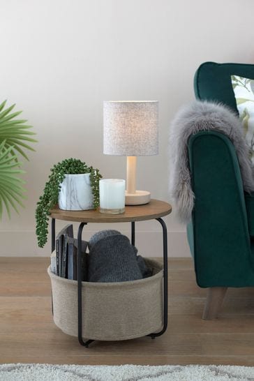 Grey storage side deals table
