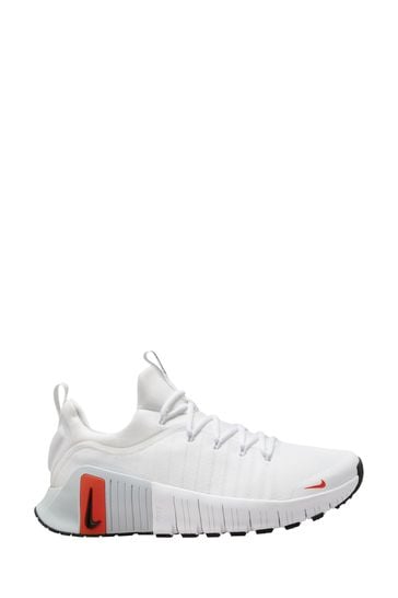 Nike training metcon trainers in white and red on sale