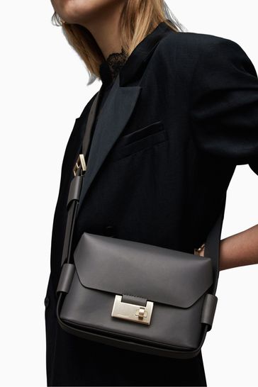 AllSaints Grey Frankie Cross-Body Bag