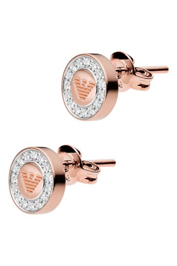 Emporio Armani Ladies Logo Stud Earrings