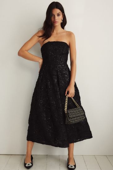 Buy Black Premium Sequin Embroidered Midi Dress from Next Netherlands