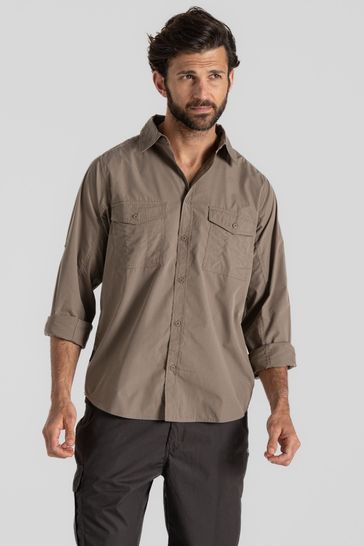 Craghoppers Grey Kiwi Long Sleeve Shirt