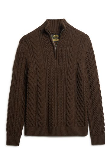 Buy Superdry Brown Vintage Jacob Henley Jumper from Next Hungary
