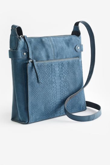 Navy leather messenger bag hotsell