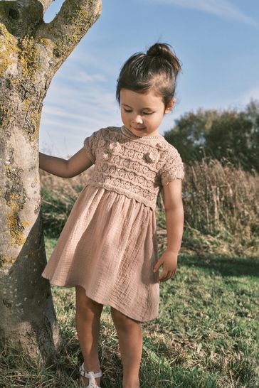 Crochet flower dress shop