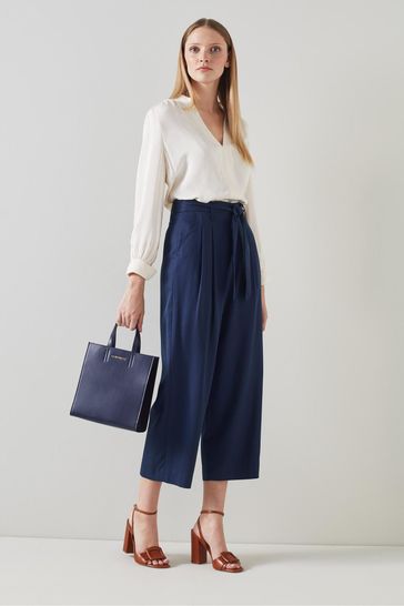 Navy blue cut shop off trousers
