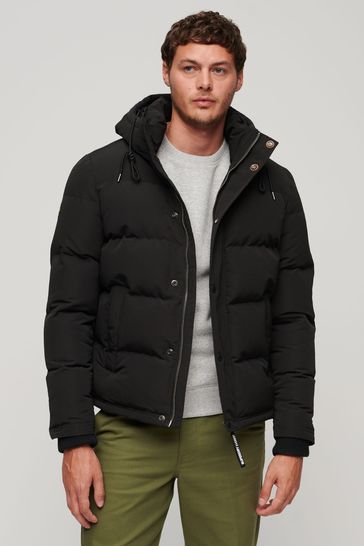 Superdry Black Everest Short Hooded Puffer