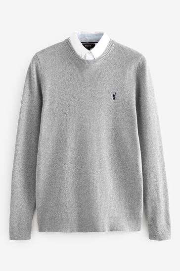 Crew v top neck jumper