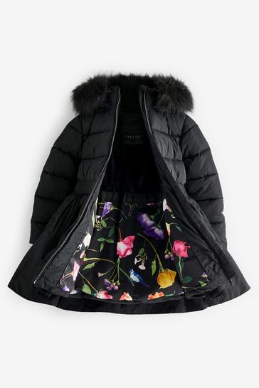 Black skirted coat online