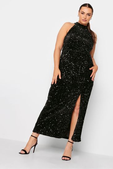Black choker shop maxi dress