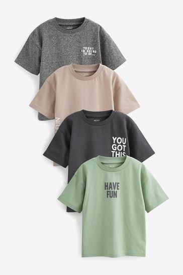 Multi Colour Short Sleeve T-Shirt Set 4 Pack (3mths-7yrs)