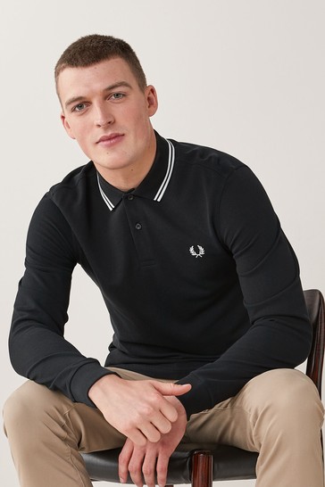 Mens Fred Perry Twin Tipped Polo Shirt   Size Large Slim Fit