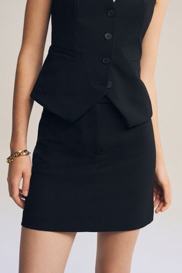 Black stretch mini skirt uk 2025