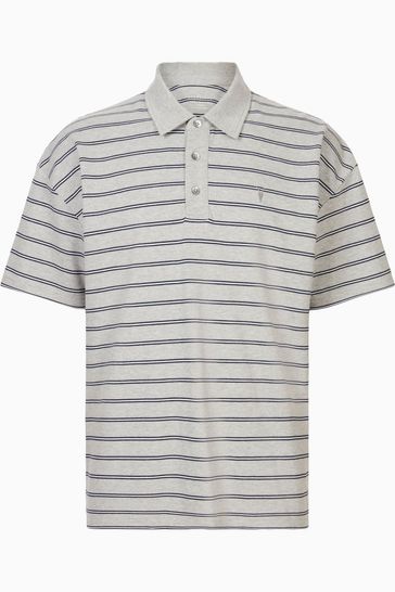 Buy AllSaints Grey Hayden Polo Shirt from Next Luxembourg
