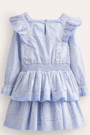 Buy Boden Blue Woven Lace Dress from Next Luxembourg