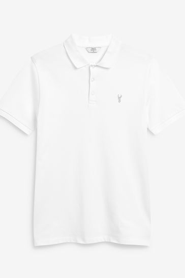 Buy White Slim Pique Polo Shirt from Next Singapore