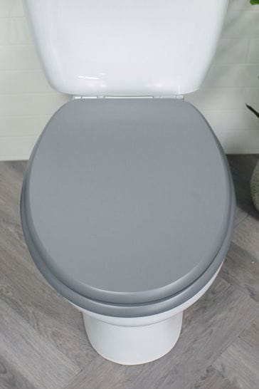 Showerdrape Grey Norfolk Soft Close Wooden Toilet Seat