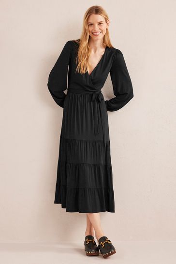 Boden black wrap best sale dress