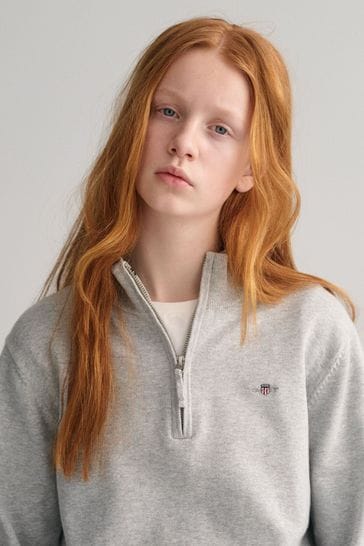 Gant half zip jumper grey shop
