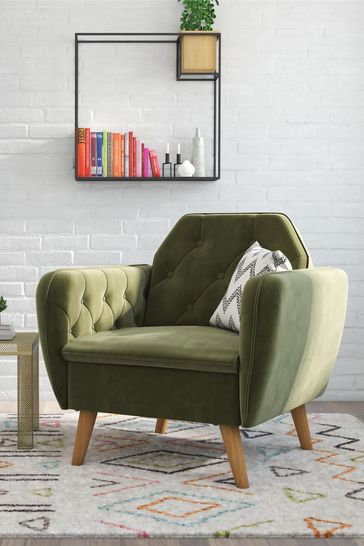 Buy Novogratz Grey Teresa Velvet Memory Foam Accent Chair from the
