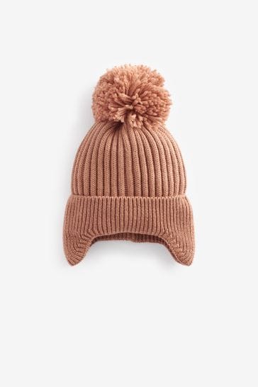 Neutral Knitted Pom Hat (3mths-10yrs)