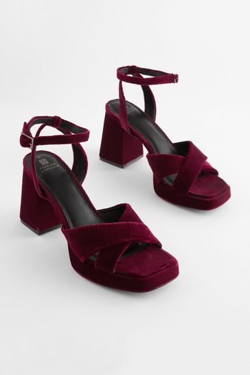 Berry Red Forever Comfort® Flare Platform Sandals