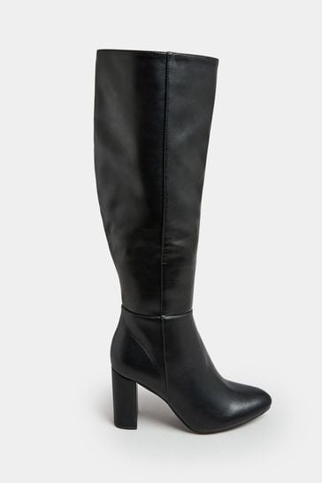 Yours Curve Black Extra Wide Fit Wide Fit Heeled Knee Boots