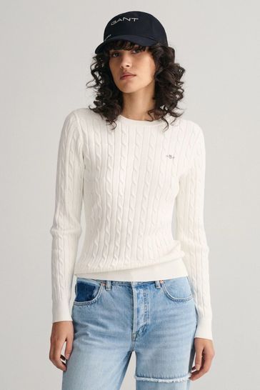 GANT Stretch Cotton Cable Knit Jumper