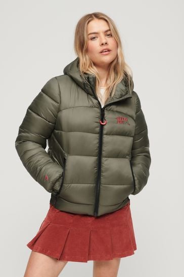 Superdry Green Sports Puffer Bomber Jacket