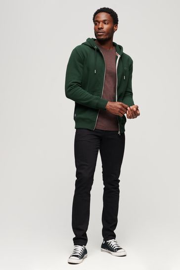 Buy Superdry Green Essential Logo Zip Up Hoodie from Next Iceland