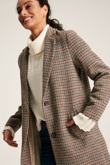Joules plaid cheap coat