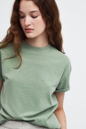Barbour t shirt womens Green sales