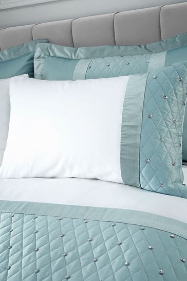 Buy Catherine Lansfield Teal Blue Sequin Cluster Duvet Cover and Pillowcase Set from Next USA