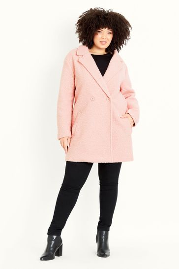 Ladies pink deals teddy coat