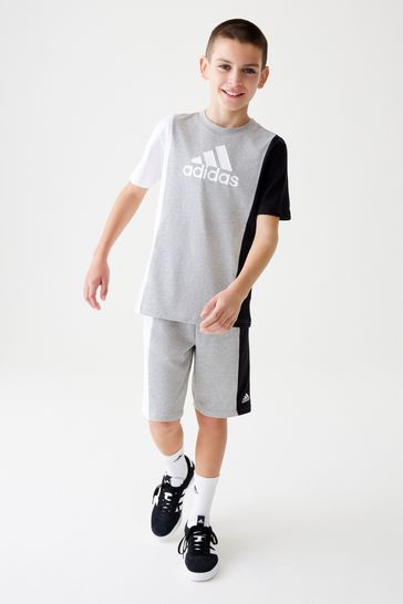 adidas Black Kids Sportswear Essentials Colorblock T-Shirts Set