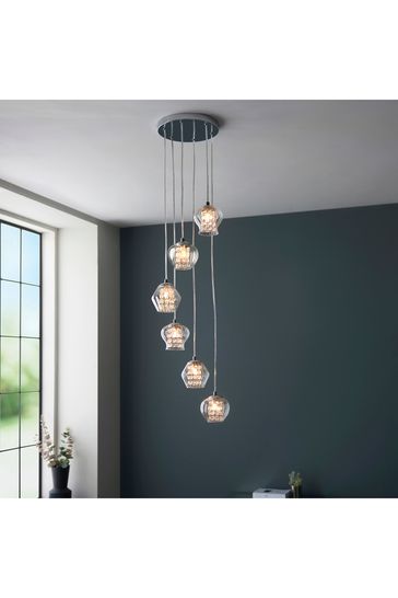 Gallery Home Chrome Digby 6 Bulb Pendant Ceiling Light