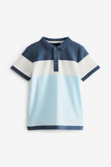 Blue white shop polo shirt