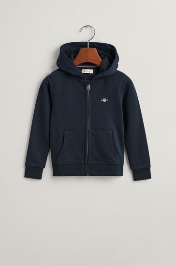 Buy GANT Blue Shield Logo Full Zip Hoodie from Next Canada