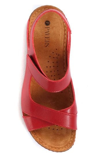 Ladies red leather hotsell sandals