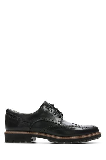 Clarks Black Batcombe Wing Shoes