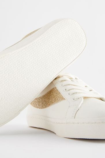 White glitter trainers womens top