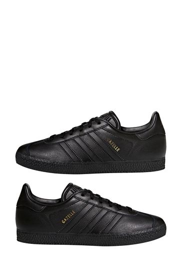 Black leather gazelles junior new arrivals