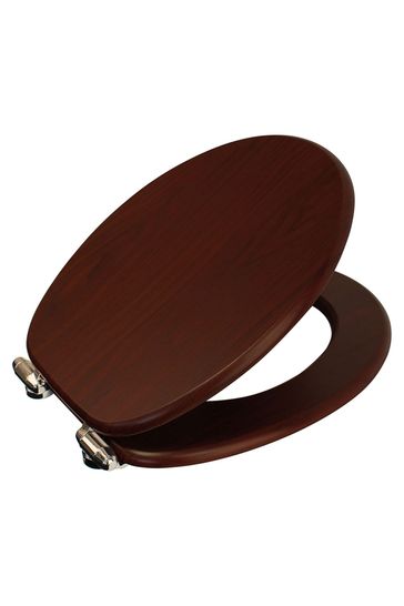 Brown padded top toilet seat