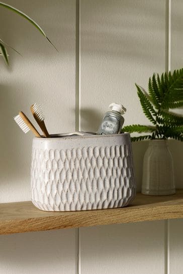 Grey Geo Country Toothbrush Tidy