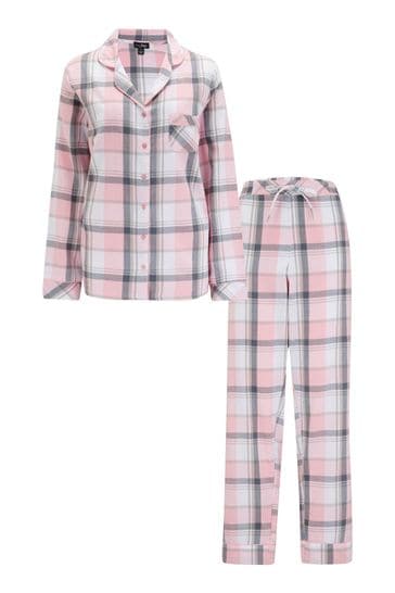 Buy Pour Moi Multi Pink Cosy Check Brushed Cotton Pyjama Gift Set