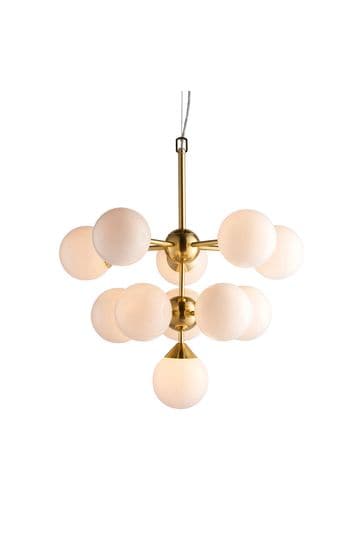 Gallery Home Brushed Gold Brampton 11 Bulb Pendant Ceiling Light