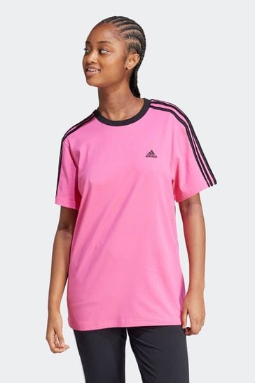 adidas Pink Sportswear Essentials 3 Stripes T-Shirt