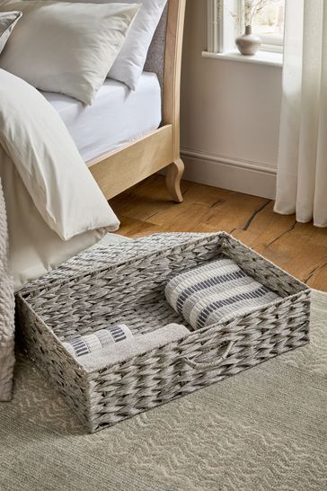 Plastic wicker storage baskets hotsell