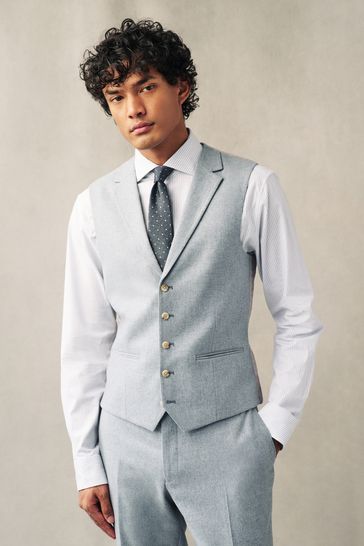 Light Blue Donegal Suit: Waistcoat